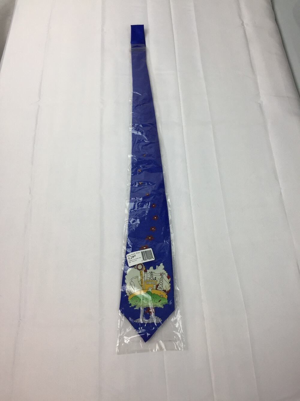MARCO POLO TIE, SILK, MADE IN ITALY, Blue Power Plant New